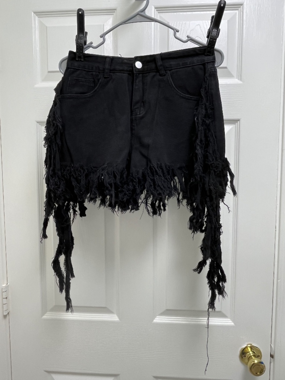 Women's Black Shredded K.I.M Shorts S